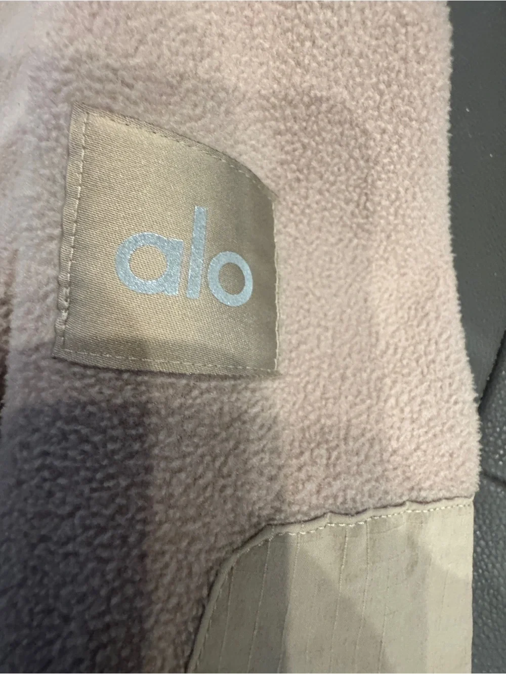 ALO Yoga Quarter-Zip Fleece Pullover in Tan